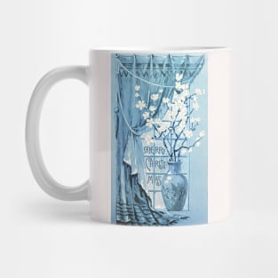 Christmas Card Depicting a Vase of Flowers Mug